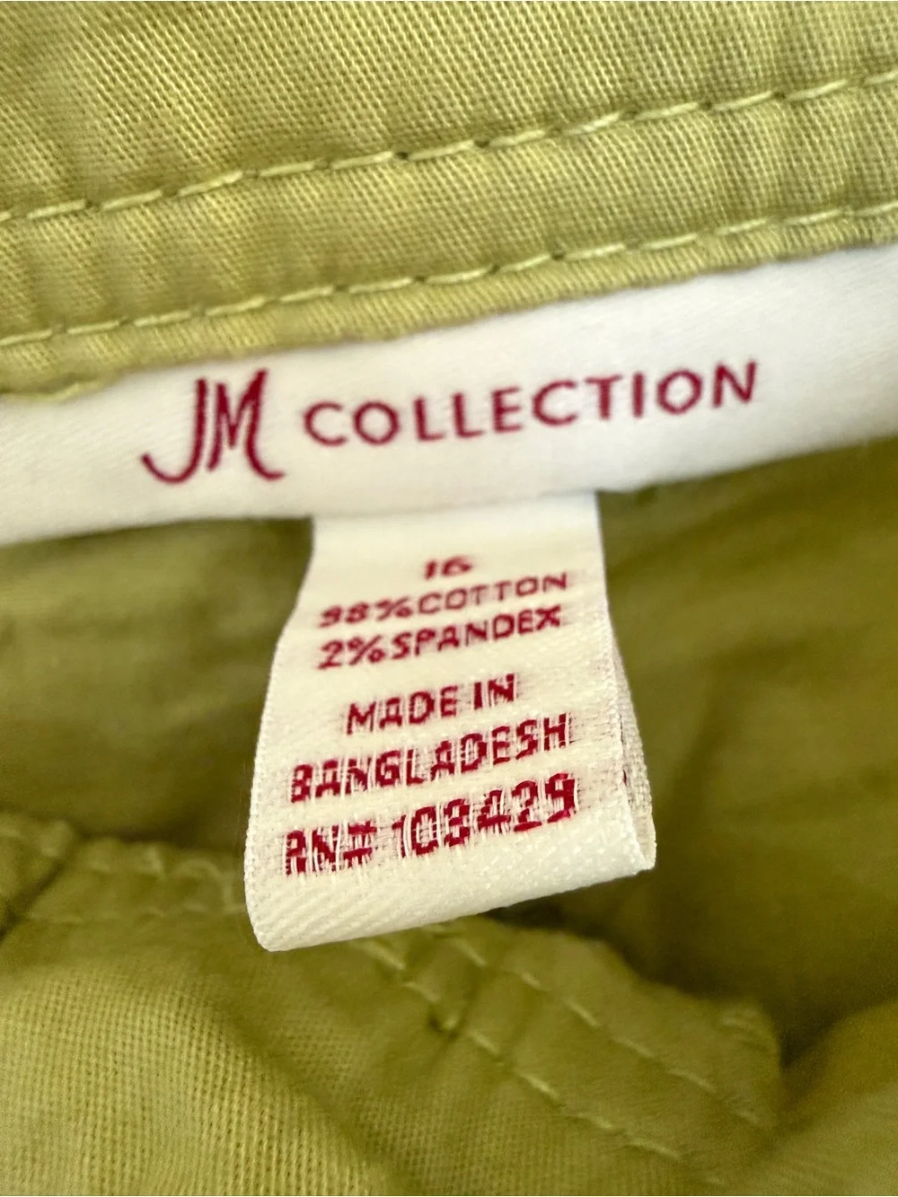 JM Collection Bright Lime Crop Chino Capris
